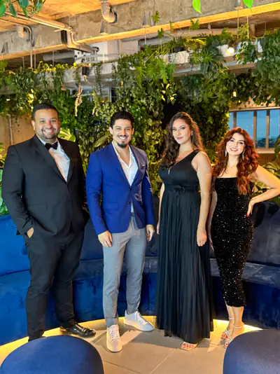 Quarteto vocal da Acustify em lounge de evento
